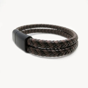 Pulsera De Cuero Smart Con Cierre Negro