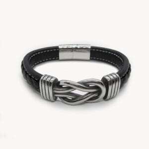 Pulsera De Cuero Infinita Con Cierre De Acero