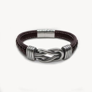 Pulsera De Cuero Infinita Con Cierre De Acero