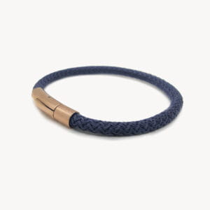 Pulsera De Cuerda Marinera Con Cierre Bayoneta De Oro Rosado