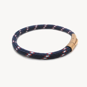 Pulsera De Cuerda Marinera Con Cierre Bayoneta De Oro Rosado